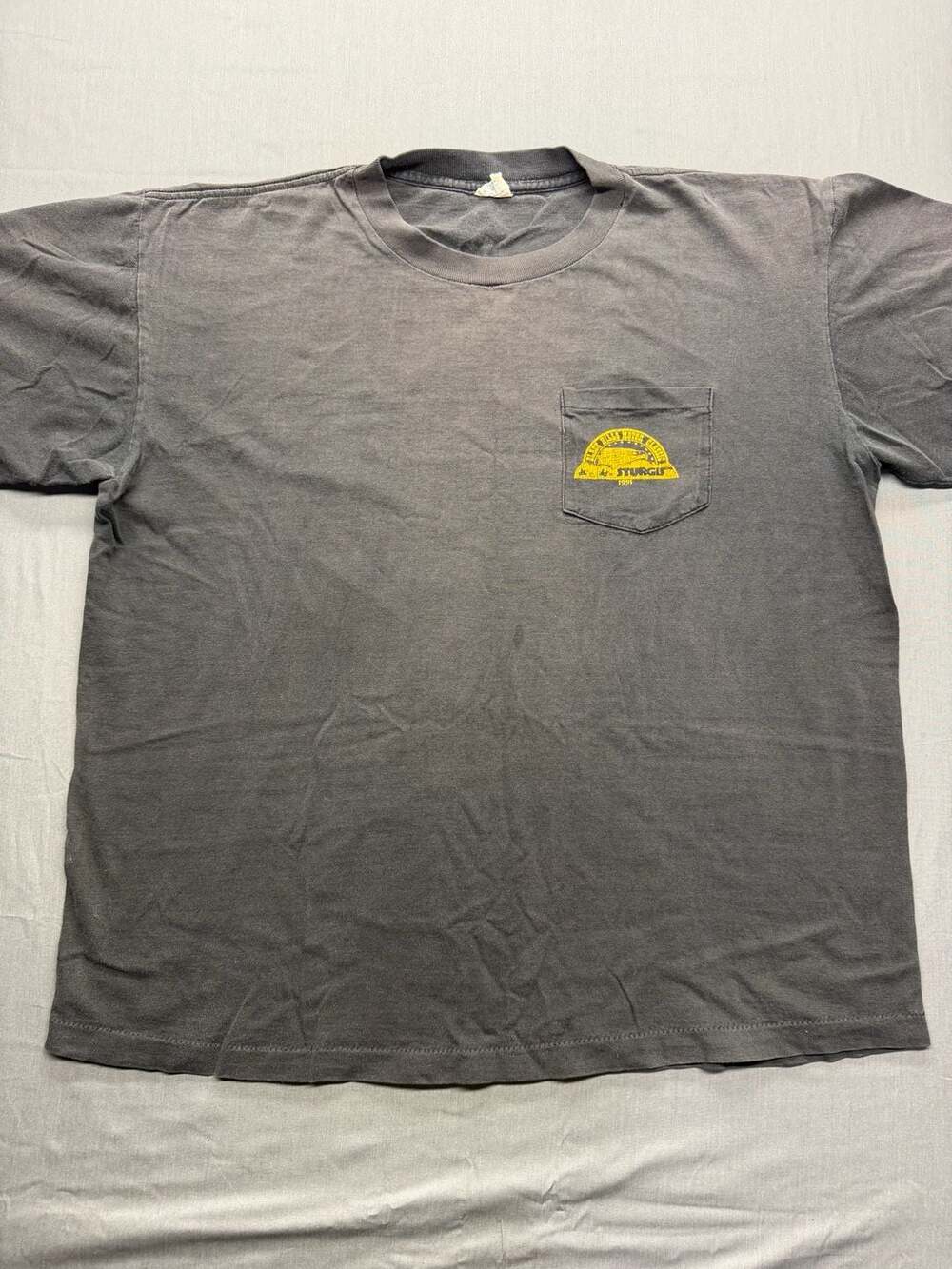 Vintage 1991 Camel Cigarettes Sturgis Motorcycle Rally Pocket T-Shirt